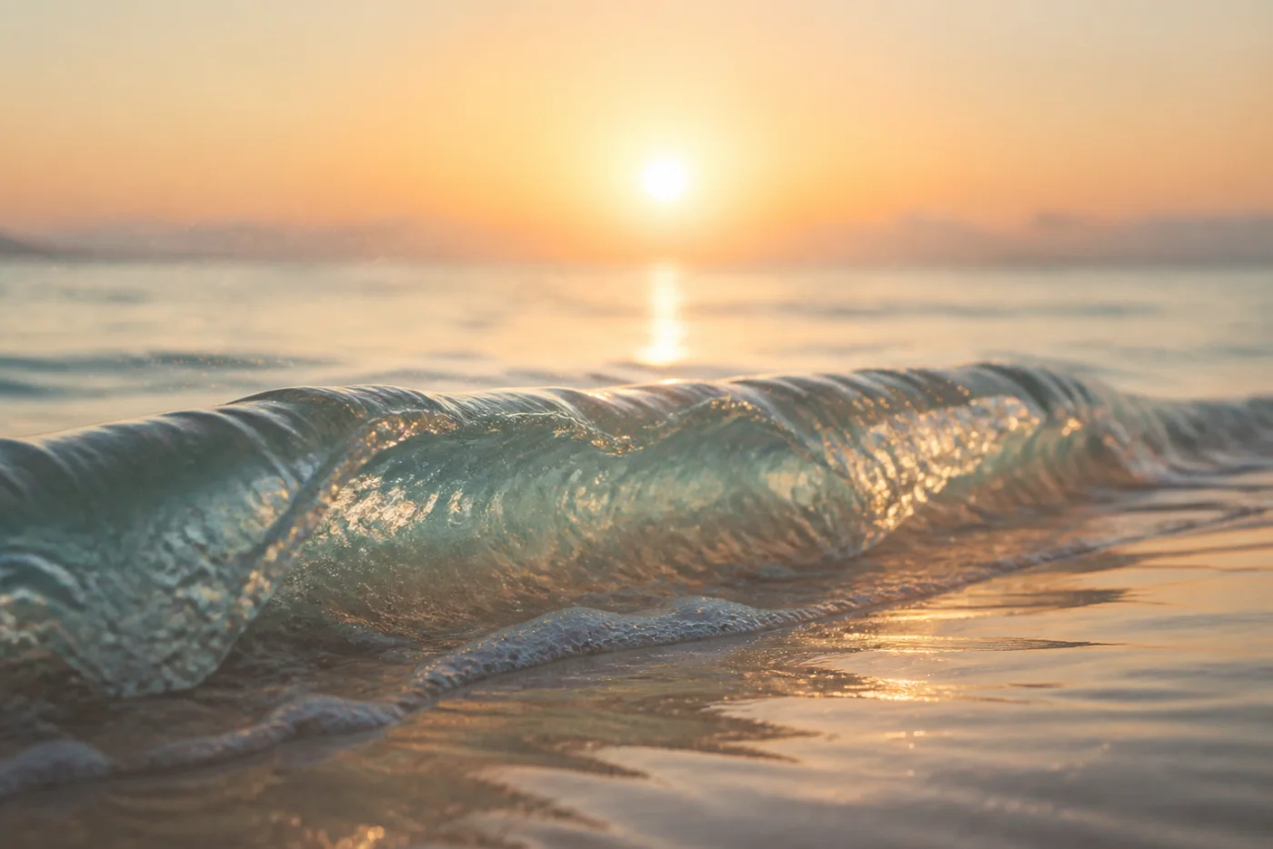 深蓝海面与浪潮沉浸场景